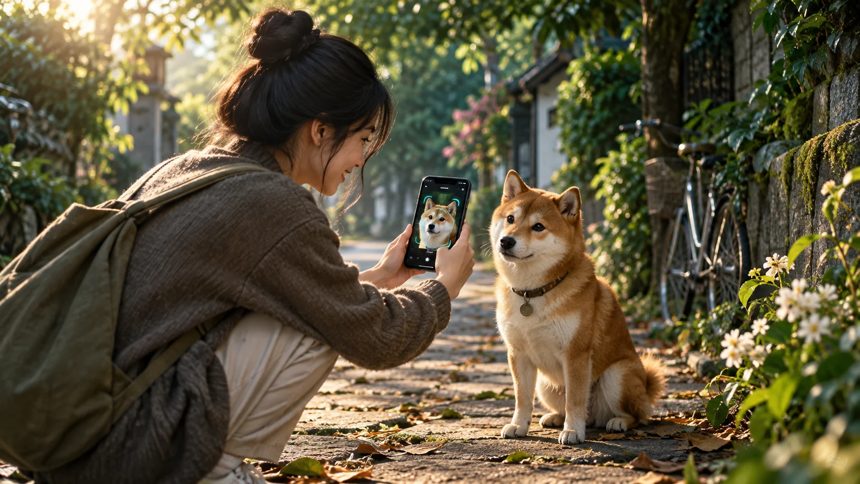 Người đi đường quét khuôn mặt thú cưng